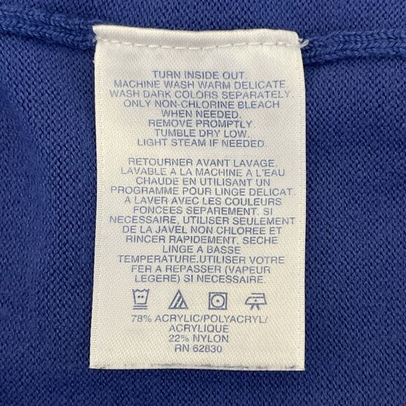 Lands' End Sweater Vest Mens Size XL Solid Blue Golf Preppy Grandpa Classic - Picture 7 of 9